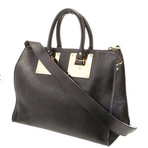Sophie Hulme Top Handle Bag Black Leather Gold-Tone Hardware